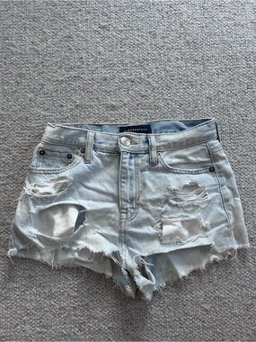 Aeropostale Light Wash Distressed Denim Shorts